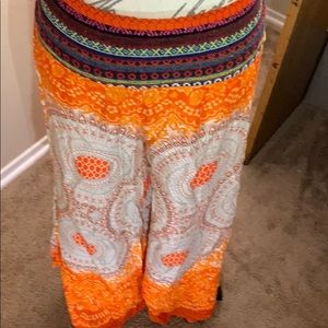 Comfy loose pajama loungewear pants orange xxs